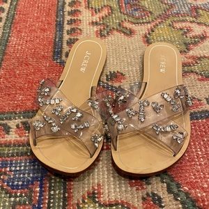J.crew Sparkly Rhinestone jelly sandal 8